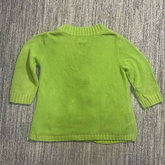 Chicos Size 2 Large‎ 12 Spring Green Large Buttons Cardigan Sweater Pockets * - Picture 6 of 6